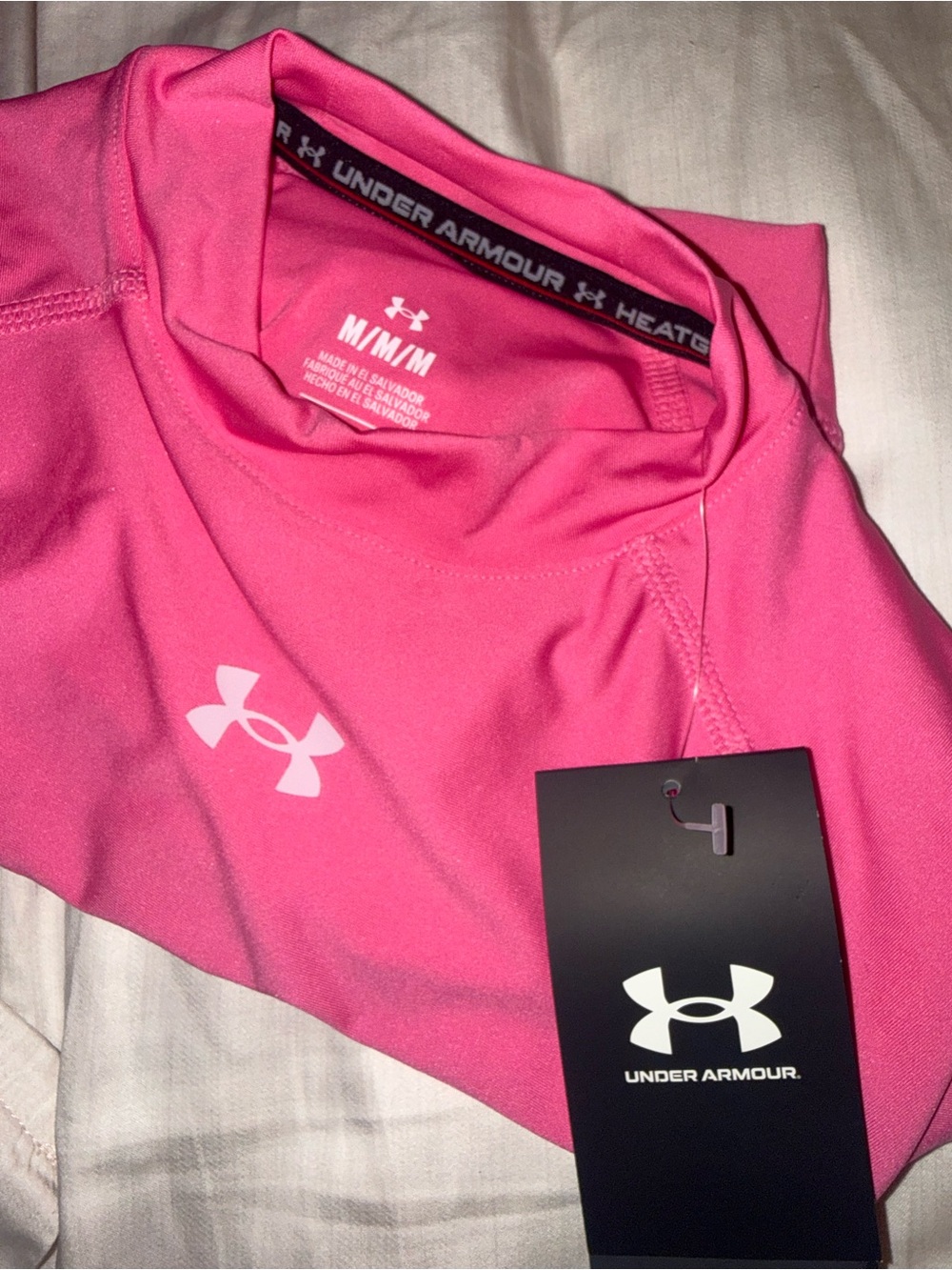 Under Armour Hot Pink Fleece Sweatpants & Crop Mock Top Set - Picture 7 of 7
